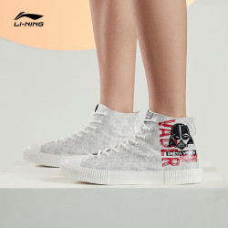 lining李宁休闲鞋星球大战联名系列男子潮流时尚帆布鞋子高帮经典小白
