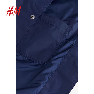 H&M男装夹克2024春季宽松版型疏水教练外套1206691 深蓝色/Breathe 175/100A M