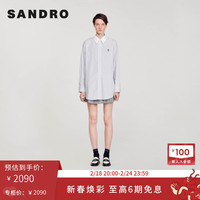 SANDRO2024早春女装法式休闲通勤条纹长袖衬衫上衣SFPCM01074 B293/多色 3