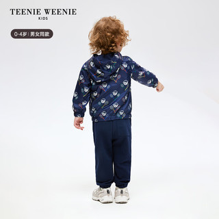 Teenie Weenie Kids小熊童装24早春男女宝宝轻薄连帽拉链外套 藏青色 90cm