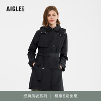 AIGLE艾高风衣冲锋衣2024年春夏GORE-TEX防风防雨透汽外套女 黑色 BC344 34