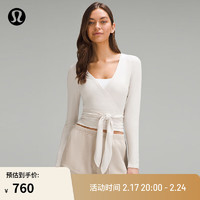 lululemon丨Front-to-Back 女士前后两穿腰部裹带长袖 T 恤 LW3IDJS 白蛋白 8