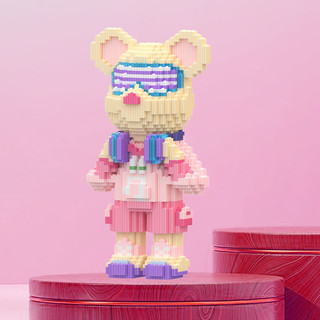 POPOBE 暴力熊 3只装积木益智拼装豆蔻紫嫣摆件模型玩具成人男孩手办