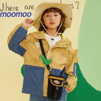 MooMoo 莫莫 美特斯邦威旗下Moomoo男童2023新款春秋季时尚外衣童真拼接外套