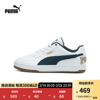 PUMA 彪马 男女同款复古休闲板鞋 CAVEN 2.0 RETRO CLUB 395082 白-海军蓝-浅棕-01 42