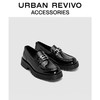 URBAN REVIVO 2024春季男潮牌设计感圆头厚底单鞋UAMS40002 黑色 42