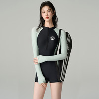 黛岱 2023新款游泳衣女夏连体学生运动保守2301黑色 XL(身高160-170cm，105-120斤)