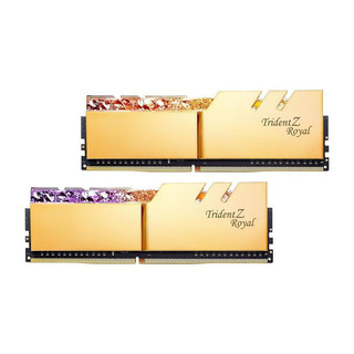 G.SKILL 芝奇皇家戟RGB灯条16GB(2x8GB)套装 台式机内存条3200频率 DDR4 F4-3200C14D-16GTRG金色 16GB(2*8)