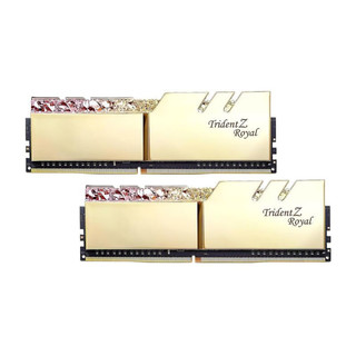 G.SKILL 芝奇皇家戟RGB灯条16GB(2x8GB)套装 台式机内存条3200频率 DDR4 F4-3200C14D-16GTRG金色 16GB(2*8)