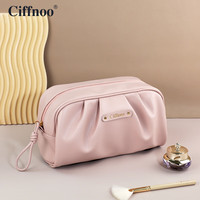 琪斐诺(Ciffnoo)化妆包女2023便携防水PU大容量旅行化妆品收纳包 藕粉色 无规格