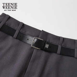 Teenie Weenie小熊2024春装直筒中长款半身裙西装裙 灰色 155/XS