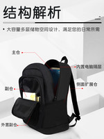 LI-NING 李宁 双肩包男女款大容量初中高中大学生书包运动旅行户外电脑背包