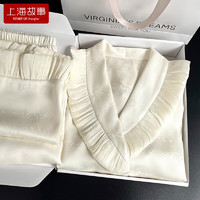 上海故事女生实用高档新中式冰丝睡衣惊喜礼盒装 白色 XL