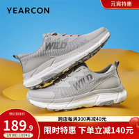 YEARCON 意尔康 男鞋 时尚休闲鞋男2024春季轻便透气运动鞋男简约系带慢跑鞋 深灰 41