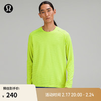 lululemon丨Metal Vent Tech 男士运动长袖 T 恤 2.0 LM3CTDS 线条海军蓝/亮黄色 XS