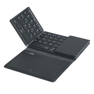 HUKE 折叠键盘带数字键触控板 无线三蓝牙多设备超薄便携手机笔记本平板电脑通用 触控板+数字键三蓝牙折叠键盘 黑色 .