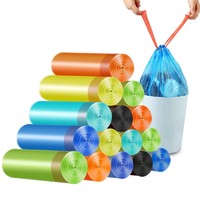 JIAMAN 佳曼 垃圾袋 抽绳收口垃圾袋 家用手提式加厚厨房垃圾桶塑料袋 混色