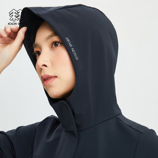 KOLON SPORT/可隆软壳夹克 女子户外运动休闲TECHSHELL防风防泼水外套 LKJK4SN144-BK 黑色 165/M