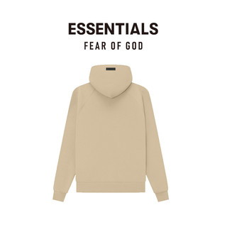 FEAR OF GOD ESSENTIALS胶印正中LOGO系列棉质连帽卫衣美式高街宽松潮牌时尚加绒外套 沙石色 S