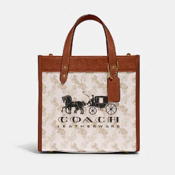 【省1900元】蔻驰女士手提包_coach 蔻驰 field系列 复古马车花手提包