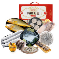 今日必买、值友专享：鲜京采 含海参 佛跳墙 白虾等10种海鲜礼盒大礼包 8.14斤 龙年年货