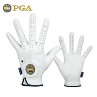 PGA 高尔夫球手套 男士真皮魔术贴防滑 全羊皮超舒服多孔设计透气 柔软含弹力松紧带 左手 PGA 203003-左手 23码