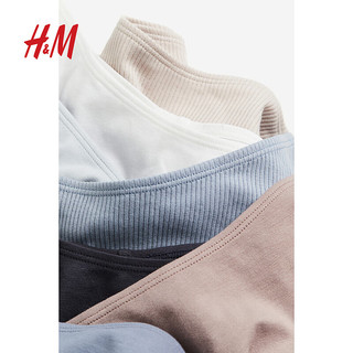 H&M 女装2024春季7条装Brazilian内裤1174840 浅蓝色/深灰色 155/85