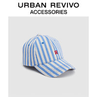 URBAN REVIVO2024春季女士时尚海军风条纹棒球帽UAWA40085 蓝色条纹 F