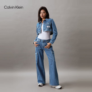 Calvin Klein Jeans24春夏女纯棉复古大口袋低腰宽松垮裤牛仔裤J224275 1A4-牛仔蓝 28