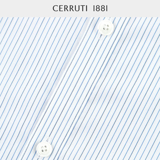 CERRUTI 1881男装早春商务休闲纯棉条纹长袖衬衫男C4839EI141 浅蓝 44