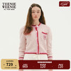 Teenie Weenie小熊女装2024春装小香风短款针织开衫设计感外套 浅粉色 160/S