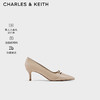 CHARLES&KEITH24春法式简约尖头细跟高跟鞋单鞋CK1-61720174 Beige米色 37