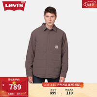 Levi's李维斯24春季男士夹棉服复古绗缝格保暖 紫色 M