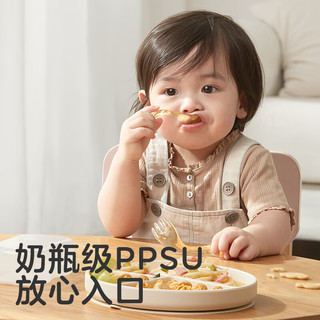 可优比ppsu辅食勺子宝宝训练勺子婴儿叉子学吃饭儿童餐具叉勺 ppsu叉勺套装（送收纳盒）