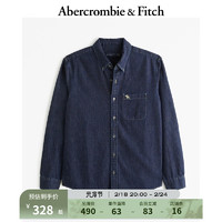 Abercrombie & Fitch 男装 复古美式经典通勤小麋鹿牛仔布衬衫 KI125-4040