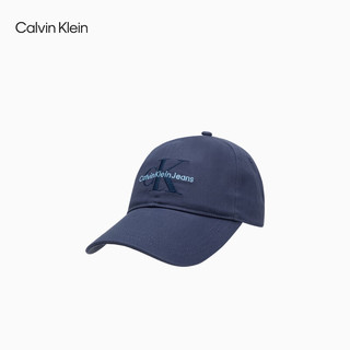 Calvin Klein Jeans24春夏新款男士刺绣字母纯棉弯檐休闲运动棒球帽HX0324 431-靛蓝 OS
