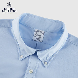 布克兄弟（BrooksBrothers）男士24早春Supima棉长袖免烫衬衫 4000-淡蓝色 XS