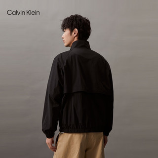 Calvin Klein Jeans24春夏男士户外休闲简约刺绣立领夹克外套J325905 BEH-太空黑 XL