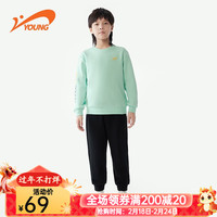 贵人鸟童装男女童套头卫衣儿童长袖T恤上衣打底衫 沙滩绿 170