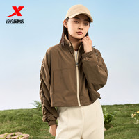 XTEP 特步 立领外套女2024春季新款短款休闲风衣宽松显瘦运动上衣女装
