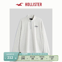 HOLLISTER24春夏休闲半拉链立领落肩袖运动卫衣男 356710-1 浅麻灰色 M (180/100A)