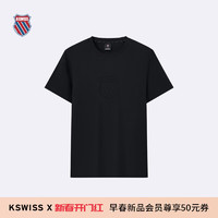 盖世威（K·SWISS）KSWISS盖世威男T恤 24春季透气百搭印花运动休闲短袖109880 008正黑色 3XL