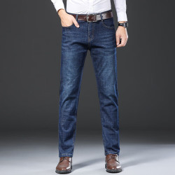 romon罗蒙罗冠2023男士牛仔裤商务休闲宽松直筒男裤