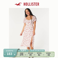 HOLLISTER24春夏短袖可爱心形领口中长款连衣裙女 356605-1 白色 XS (160/84A)