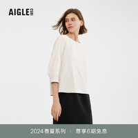 AIGLE艾高七分袖衬衫2024年春夏DFT速干户外休闲时尚女士上衣 貂杏色 AW212 40(170/92A)