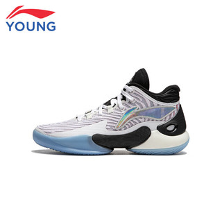 LI-NING 李宁 童鞋儿童篮球鞋男大童驭帅18YOUNG中帮运动鞋标准白/黑色41