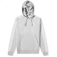 ADIDAS 奢侈品潮牌 男士  3 条纹连帽衫 Grey Small