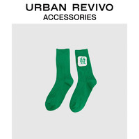 URBAN REVIVO春季女趣味立体麻将一双装袜子UAWA42001 中绿 F