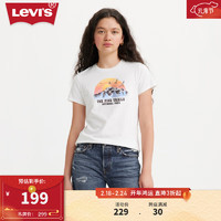 Levi's李维斯24春季女士短袖T恤时尚印花休闲复古简约百搭 白色 17369-2706 M