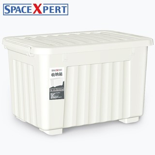 SPACEXPERT 空间专家 衣物收纳箱塑料整理箱36L白色 1个装 带轮